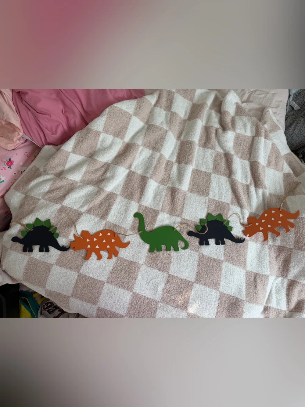 Hobby Lobby Orange, Green, Navy Dinosaur Garland